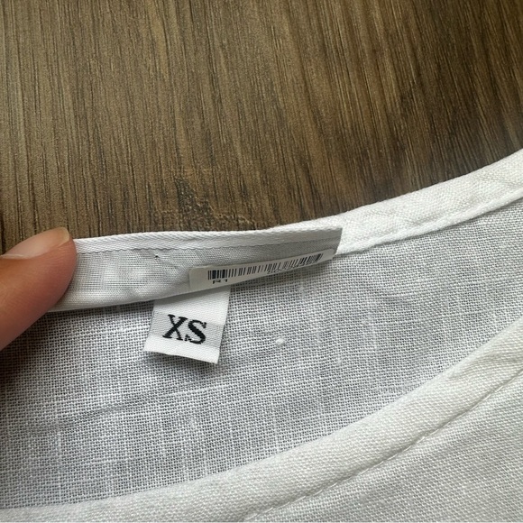 BRYN WALKER Artist Oversized Linen Top White XS Long Sleeves Blouse Button USA - Picture 3 of 8